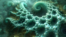 Close Up Of Green And Yellow Substance Fractal