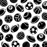 Fototapeta Sypialnia - Sport balls pattern background set. Collection icons sport balls. Vector