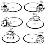 Fototapeta Sypialnia - Tea cup frame set. Collection icon tea. Vector