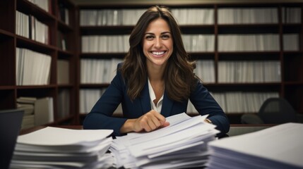 Poster - Joyful paralegal assisting with legal matters and happiness