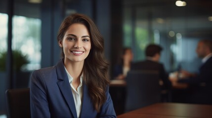 Sticker - A labor law attorney in a negotiation session smiles warmly.