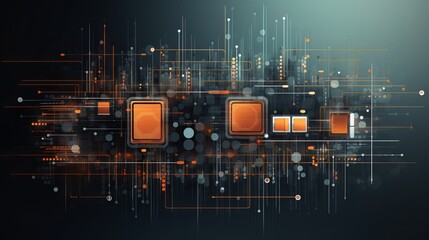 Poster - Dynamic polygonal shapes: abstract blurry global digital network wireframe concept

