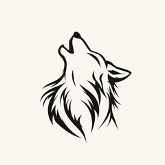 Wall Mural - Howling Wolf Logo
