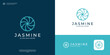 Abstract jasmine flower logo design template