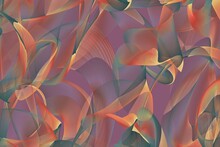 Abstract Colorful Background Silky Curves Purple, Orange And Green