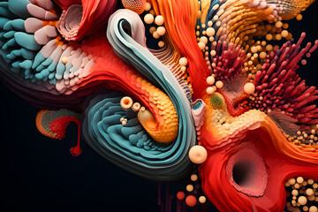 Poster - abstract bright geometric composition. vivid fantasy scene ,generative ai