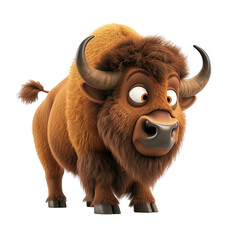 Poster - cartoon buffalo isolated