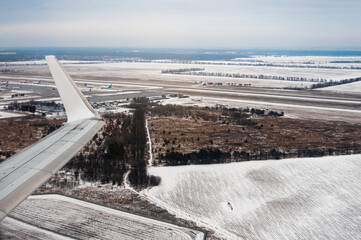 Wall Mural - plane takes off from the airport in Ukraine