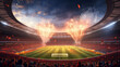 Soccer players in action, kicking soccer balls, sports collage soccer, players running and kicking a soccer ball, football stadium, flame symbol, burning fire flames, fiery ball on white, ai generated