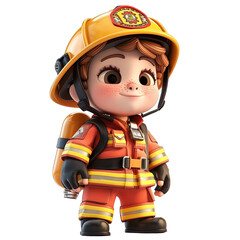 Poster - Fireman Cute Illustration