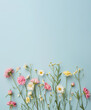 AI Generated Image. Pastel pink and yellow flowers banner mockup. Mother’s Day concept