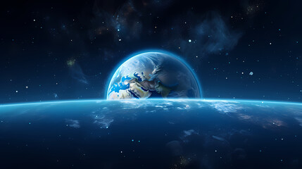  Space galaxy background, 3D illustration of nebulae in the universe