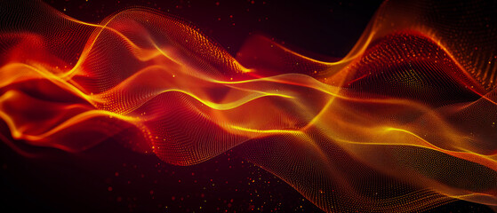 Wall Mural - Wave of dots and weave lines. Abstract Digital Technology Background. Abstract wave moving dots flow particles, hi-tech and big data background design for brochures, flyers, magazine, business card,