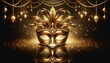 a luxurious golden masquerade mask