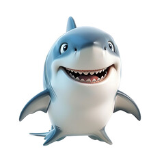 Wall Mural - full body cute shark side view isolated