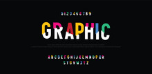 Graphic Future Font Creative Modern Alphabet Fonts. Typography Colorful Bold Color Regular. Vector Illustrator