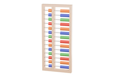 Poster - 3D abacus icon minimal cute smooth isolated on pink pastel background, arithmetic game learn counting number concept. finance education. minimal cartoon.3D Rendering. a place for text, copy space.