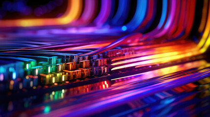 Close-up photo of Data cable transfers background information