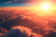 sunrise over the cloud above a sunburned earth