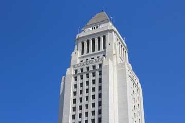 Wall Mural - Los Angeles City Hall building. Los Angeles city, California.