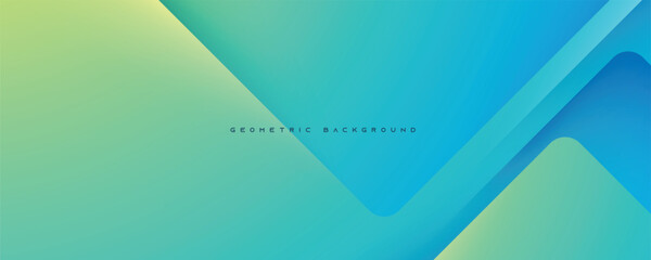 Poster - abstract gradient green tosca geometric shapes background