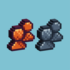 Poster - Isometric Pixel art 3d of people profile icon for items asset. Profile person icon on pixelated style.8bits perfect for game asset or design asset element for your game design asset.