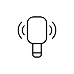 Poster - Microphone outline icons, minimalist vector illustration ,simple transparent graphic element .Isolated on white background