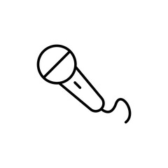 Poster - Microphone outline icons, minimalist vector illustration ,simple transparent graphic element .Isolated on white background