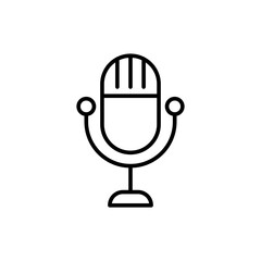 Poster - Microphone outline icons, minimalist vector illustration ,simple transparent graphic element .Isolated on white background
