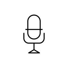 Poster - Microphone outline icons, minimalist vector illustration ,simple transparent graphic element .Isolated on white background