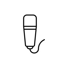 Poster - Microphone outline icons, minimalist vector illustration ,simple transparent graphic element .Isolated on white background