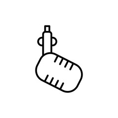 Poster - Microphone outline icons, minimalist vector illustration ,simple transparent graphic element .Isolated on white background