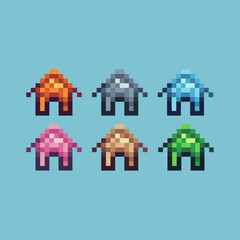 Poster - Pixel art sets icon of house icon variation color. house icon on pixelated style. 8bits perfect for game asset or design asset element for your game design. Simple pixel art icon asset.