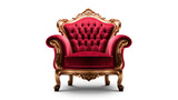 Fototapeta  - Red Luxury Armchair isolated on white background