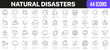 © stas111 - Natural disasters line icons collection. UI icon set in a flat design. Excellent signed icon collection. Thin outline icons pack. Vector illustration EPS10