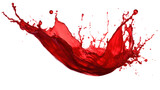 Red juice splash isolated on transparent and white background.PNG image