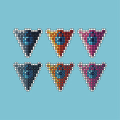 Fototapete - Pixel art strok sets icon of lock shield variation color. Locked shield icon on pixelated style. 8bits perfect for game asset or design asset element for your game design. Simple pixel art icon asset.