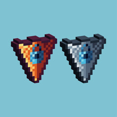 Poster - Isometric Pixel art 3d of locked shield icon for items asset. Locked shield icon on pixelated style.8bits perfect for game asset or design asset element for your game design asset.