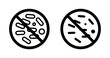 Yeast free icon set. Non yeast without bactaira product vector symbol in a black filled and outlined style.