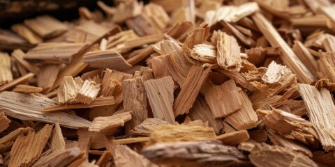 Wall Mural - A close up view of a pile of wood chips. Perfect for use in landscaping or construction projects