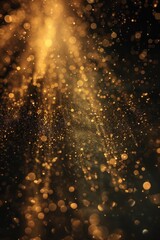 Poster - A black and gold background with beautiful lights. Perfect for adding a touch of elegance and sophistication to any project