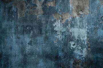 Poster - A photograph of a blue wall with peeling paint. Suitable for use as a background or texture