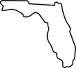Florida political map with capital Tallahassee. State in the southeastern region of the United States, bordered by the Gulf of Mexico.