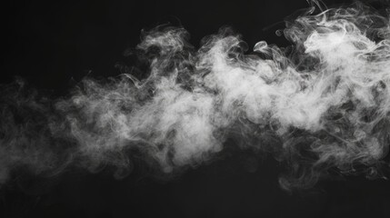 Poster - Close-up shot of smoke on a black background. Can be used to create a mysterious and dramatic atmosphere
