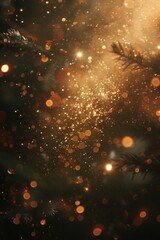 Poster - A close-up view of a Christmas tree with twinkling lights. Perfect for holiday-themed designs and decorations