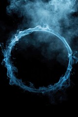 Poster - A circle of smoke on a black background. Can be used for various design purposes