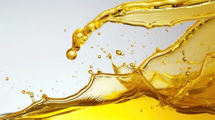 Poster - A close-up image of a vibrant yellow liquid splash. Perfect for adding a burst of color and energy to any project