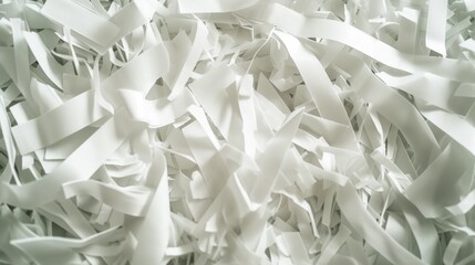 Aufkleber - Shredded white paper piled up on a table. Suitable for various creative projects