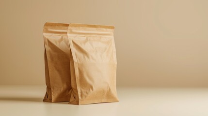 Poster - A brown paper bag sitting on top of a table. Suitable for various uses