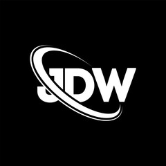 Wall Mural - JDW logo. JDW letter. JDW letter logo design. Initials JDW logo linked with circle and uppercase monogram logo. JDW typography for technology, business and real estate brand.